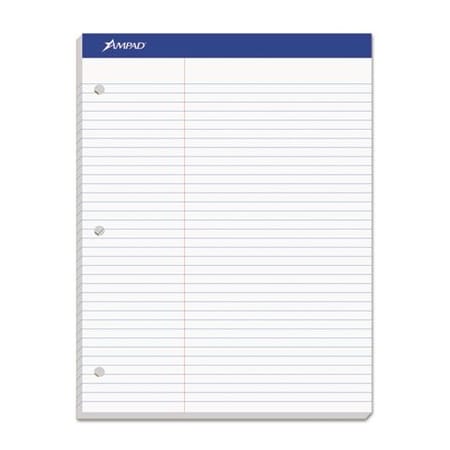 Ampad/ Of Amercn Pd&Ppr Ampad, DOUBLE SHEET PADS, PITMAN RULE, 8.5 X 11.75, WHITE, 100 SHEETS 20345